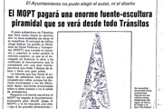 El MOPT pagará una enorme fuente-escultura piramidal que se verá desde todo Tránsito