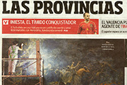 Portada de Las Provincias - Benlliure recupera su luz.